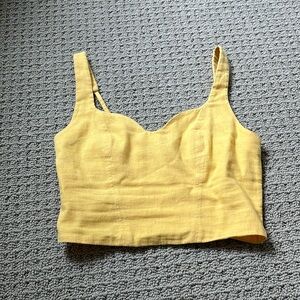 Yellow crop top Abercrombie linen xs